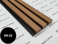 Üç Çıtalı Ahşap Duvar Lambiri Teak Siyah - DEKORCUM