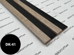 Eko 2.7cm/8mm Çift Çıtalı Ahşap Duvar Lambiri Natural Çam Siyah - DEKORCUM