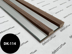 2.7cm Çıtalı Aynalı Ahşap Duvar Lambiri Gold Ceviz - DEKORCUM