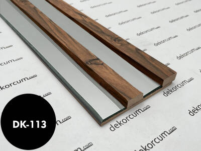 2.7cm Çıtalı Aynalı Ahşap Duvar Lambiri Antik Meşe - 1