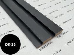 4cm Çift Çıtalı Ahşap Duvar Lambiri Antrasit - DEKORCUM