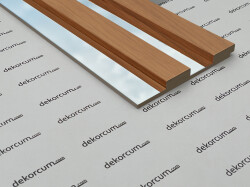 4cm Çıtalı 16x280 Aynalı Ahşap Duvar Lambiri - Teak - DEKORCUM