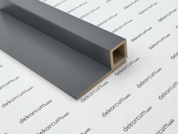 4x4 cm Tek Profilli Ahşap Lambiri Duvar Paneli-ANTRASİT - DEKORCUM