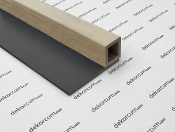 4x4 cm Tek Profilli Ahşap Lambiri Duvar Paneli-Natural Çam Siyah - DEKORCUM