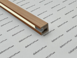 4x4 Ledli Ahşap Yan Kapama Modülü Teak - DEKORCUM