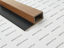 4x6 cm Profilli Ahşap Lambiri Duvar Paneli TEAK SİYAH - DEKORCUM