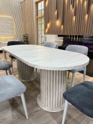 Bohem Oval Sabit Yemek Masası - DEKORCUM