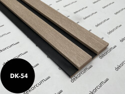 Eko 4cm/8mm Çift Çıtalı Ahşap Duvar Lambiri Natural Çam Siyah - DEKORCUM