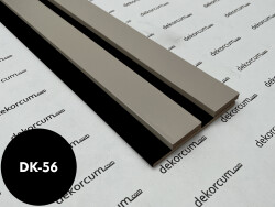 Eko 4cm/8mm Çift Çıtalı Ahşap Duvar Lambiri Saten Siyah - DEKORCUM