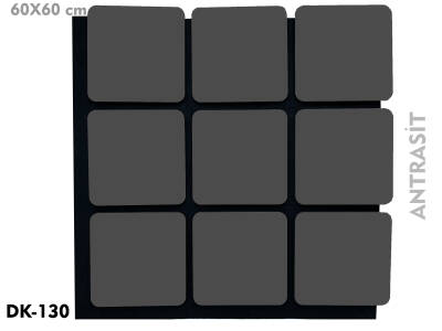 Kare Desenli Akustik Duvar Paneli-Antrasit - 4