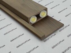 Ledli Profil Ahşap Duvar Lambiri GOLD CEVİZ 4x9 Kutulu - DEKORCUM