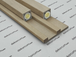 Ledli Profil Ahşap Duvar Lambiri NATURAL ÇAM - DEKORCUM