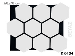 Petek Desenli Akustik Duvar Paneli-Beyaz - DEKORCUM