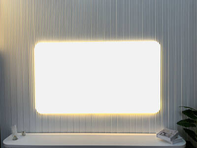 Tv Arkası Ledli Pano-Oval Beyaz 160x100 Cm - 1