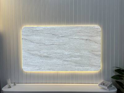 Tv Arkası Ledli Pano-Oval Traverten 160x100 Cm - 1